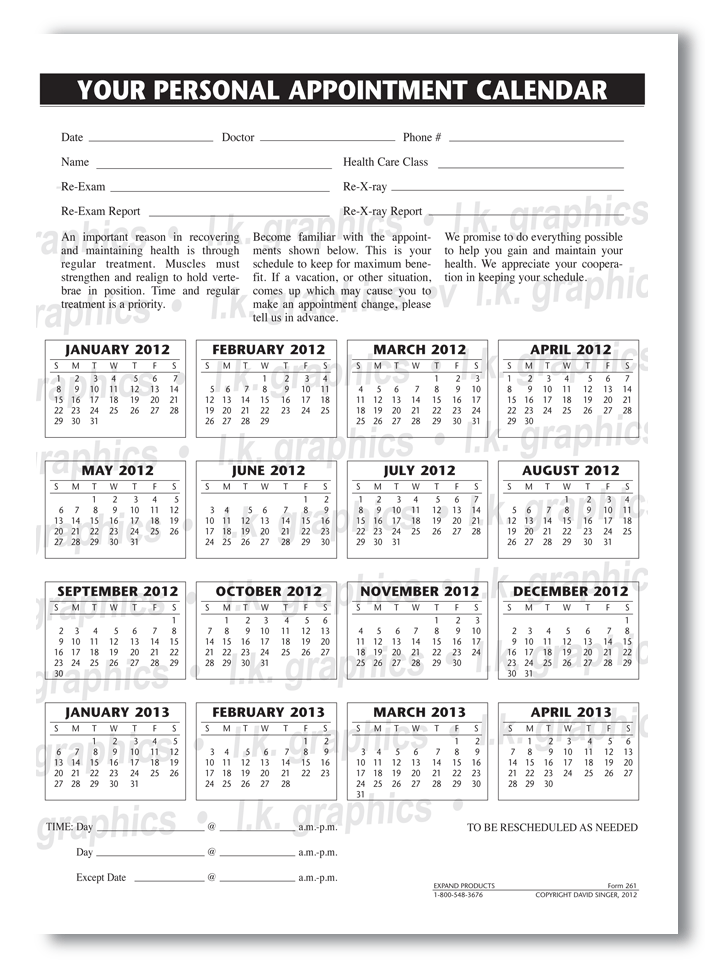 Personal Appointment Calendar